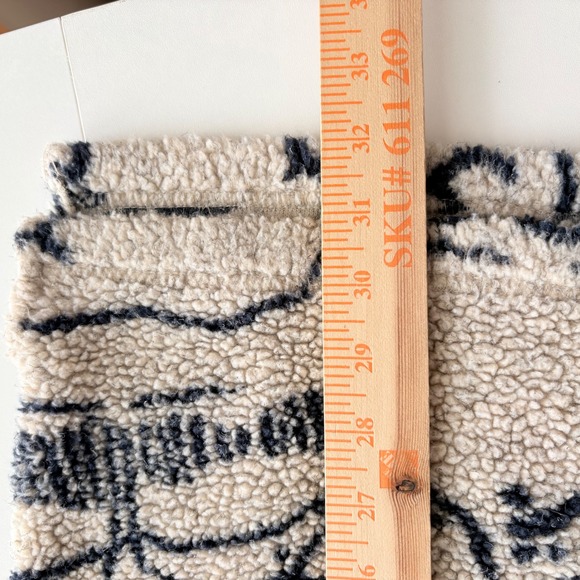 Vintage Woolrich Cave Painting Animal Fleece Sweater Mens XL Made in USA Sherpa - Picture 9 of 9